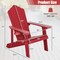 Costway Patio HIPS Adirondack Chair with Cup Holder Weather Resistant Outdoor 380 LBS Black/Teak/Green/Navy/Red/Gray/White/Yellow